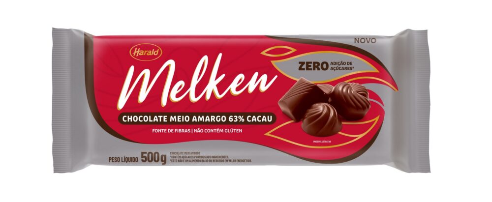 CHOC BARRA 63% CACAU ZERO MELKEN 10X500G - Image 2