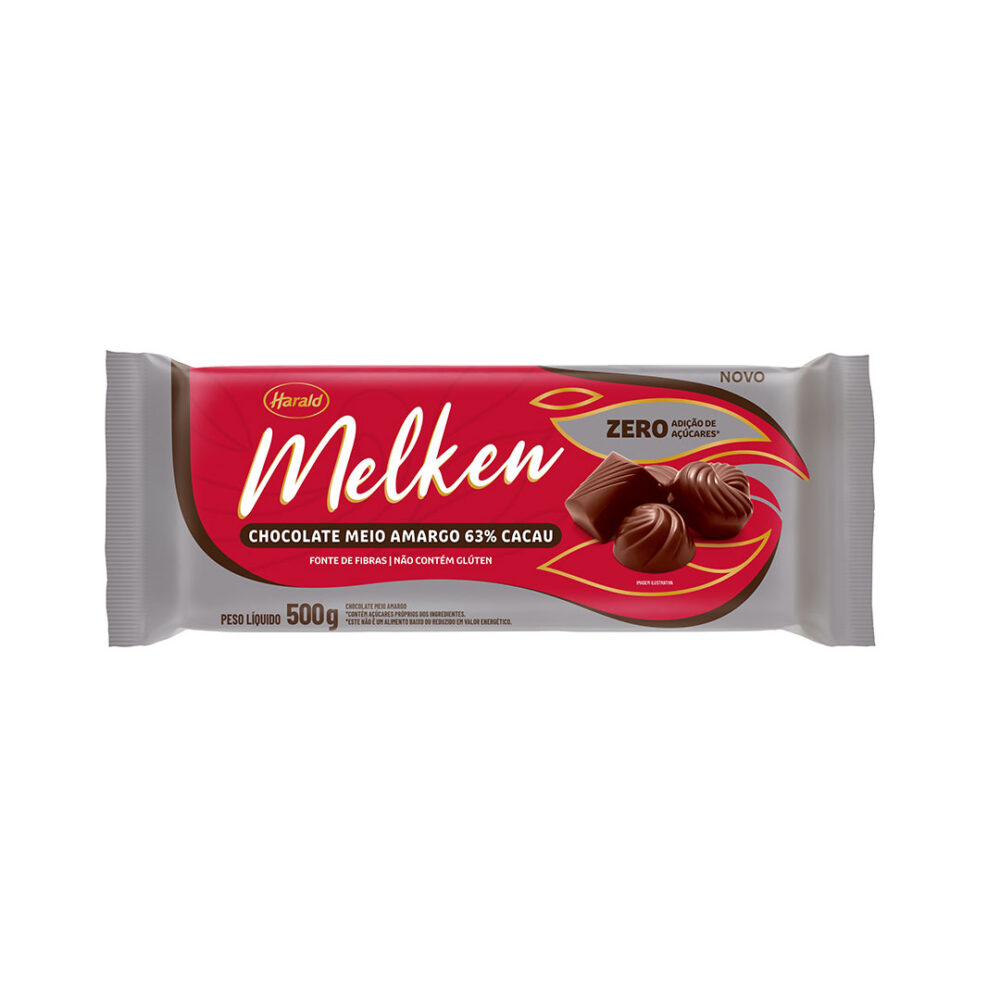 CHOC BARRA 63% CACAU ZERO MELKEN 10X500G